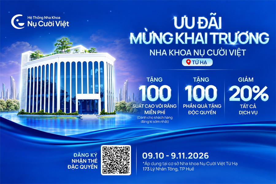 Nụ Cười Việt - ƯU ĐÃI MỪNG KHAI TRƯƠNG NHA KHOA NỤ CƯỜI VIỆT TỨ HẠ