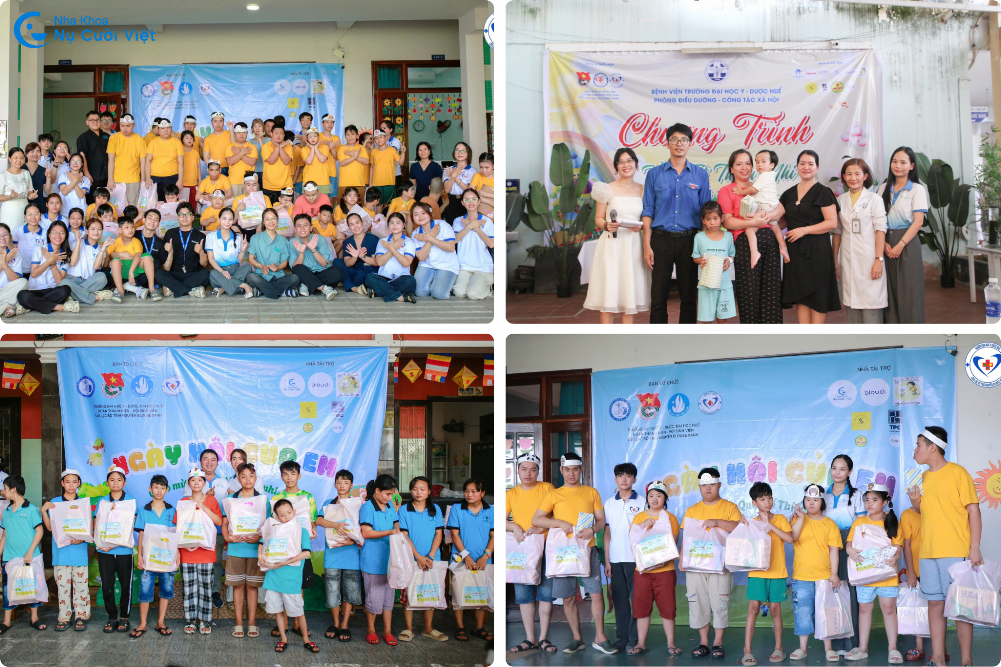 nha khoa nụ cười việt trao quà tết thiếu nhi tại các trung tâm trẻ em khó khăn thành phố huế