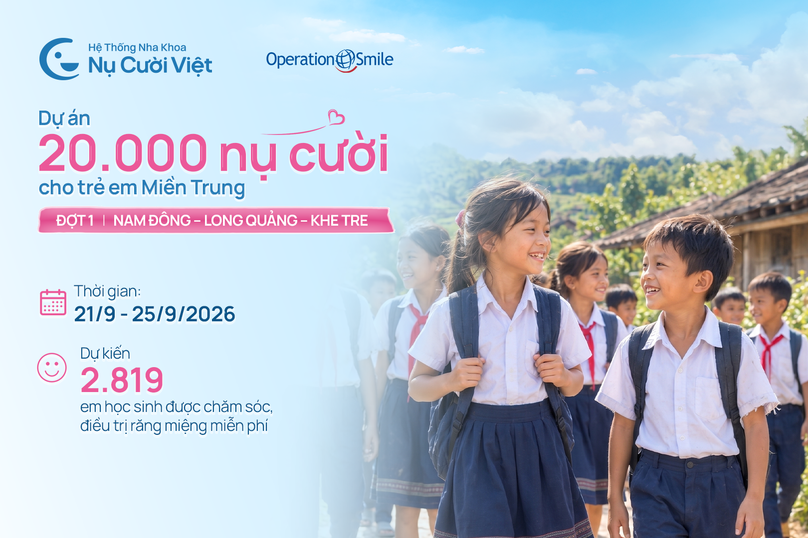 Nụ Cười Việt - Nụ Cười Việt và Operation Smile Việt Nam hoàn thành Đợt 1 dự án “20.000 nụ cười cho trẻ em miền Trung”